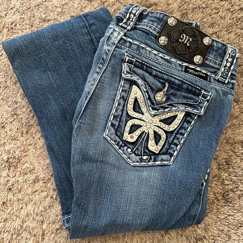 MissMe BUCKLE - denim jeans w/ jeweled butterfly pocket